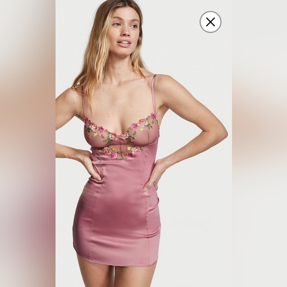 Victoria's Secret Pink Floral Chemise